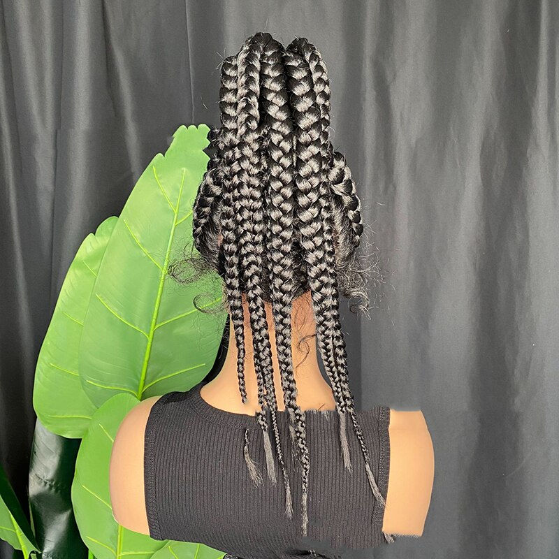 Thumbnail: Soft 24 inch Full Lace Wig For Black Women Ponytail Hand Braid Braid Transparen