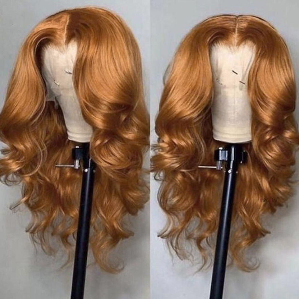 Thumbnail: Ginger Brown Wig Synthetic Lace Wigs For Women Lace T Part Glueless Pre Plucked