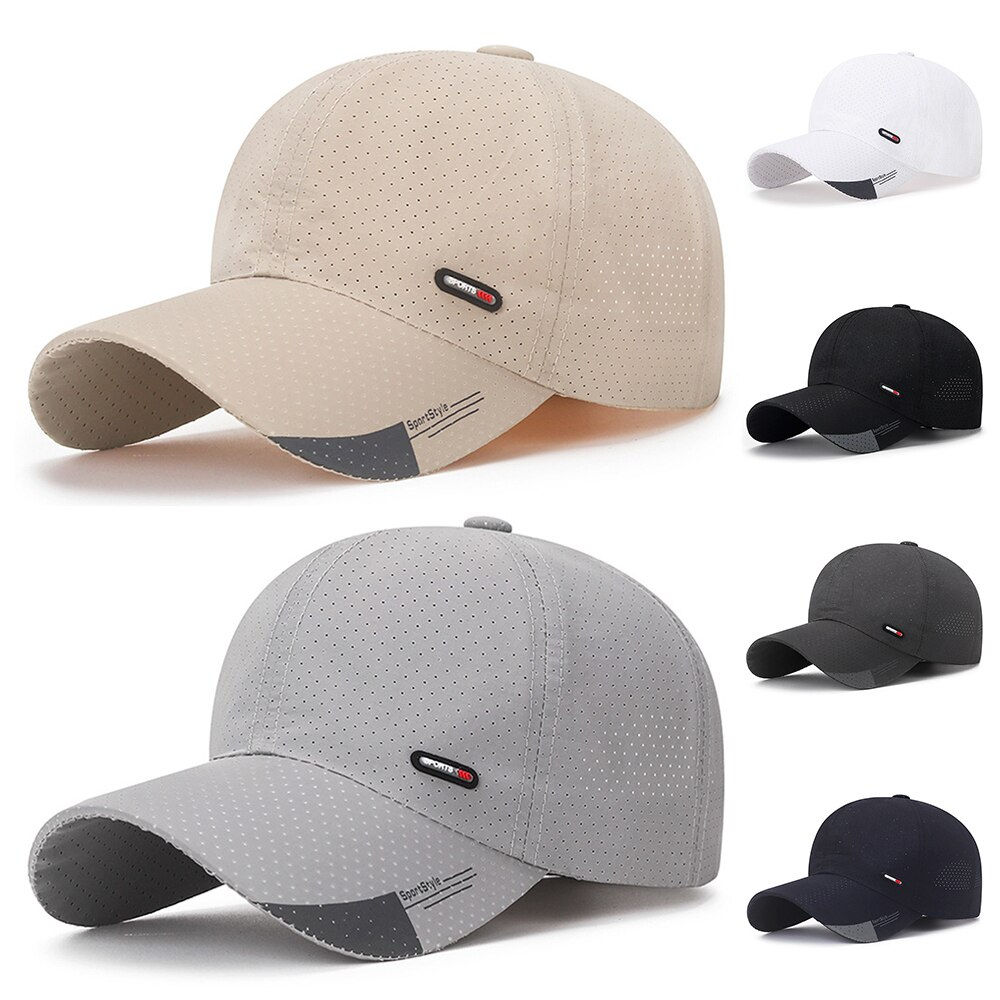 New Quick-Dry Baseball Cap Breathable Mesh Sports Caps Adjustable Hip Hop Hat O