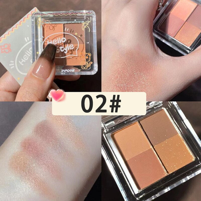 Thumbnail: 4Colors Shimmer Matte Eyeshadow Palette Eyeshadow Primer Waterproof Nude Eye Pi
