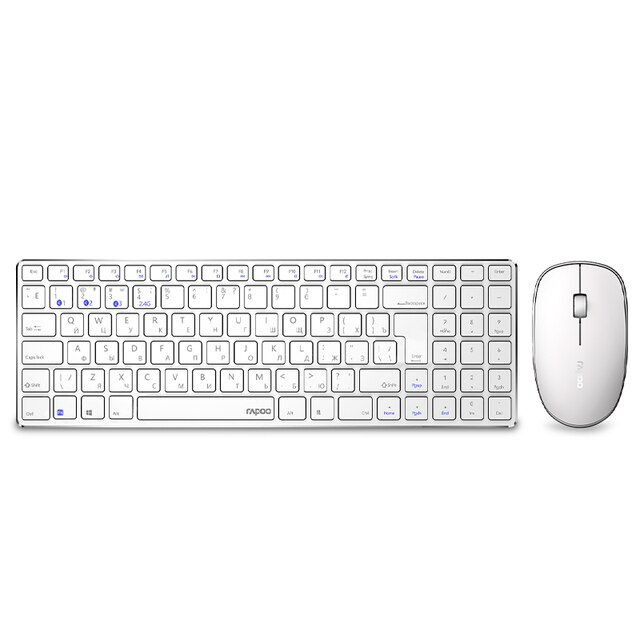 Thumbnail: 9300M Multi-mode Wireless Keyboard Silent Ultra-Slim Keyboard Optical Mouse Set