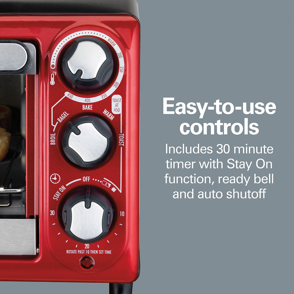 Thumbnail: Hamilton Beach Toaster Oven, Red with Gray Accents, 31146