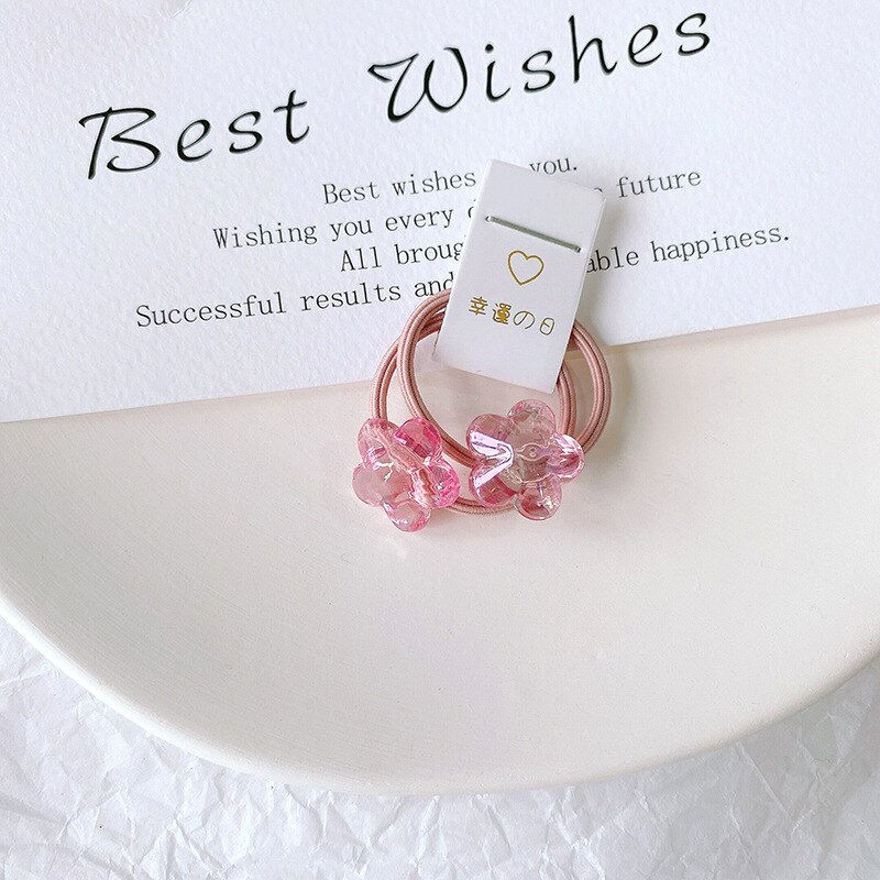 Thumbnail: Children Sequins Floral Elastic Hair Bands Rubber Band Hair Tie Princess Kawaii
