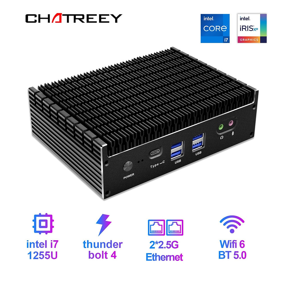 Thumbnail: Chatreey Fanless Mini PC IT12-F Intel  Core 12 Gen i5 1235U i7 1255U Dual LAN 4
