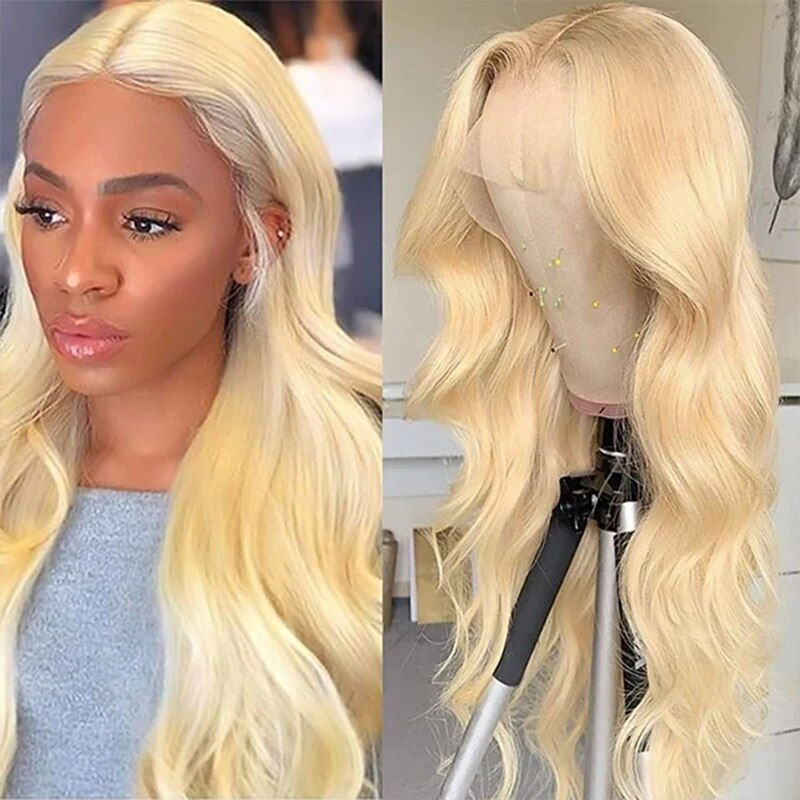 Blonde 613 Body Wave Synthetic Lace Wigs For Women Glueless Pre Plucked Hairlin