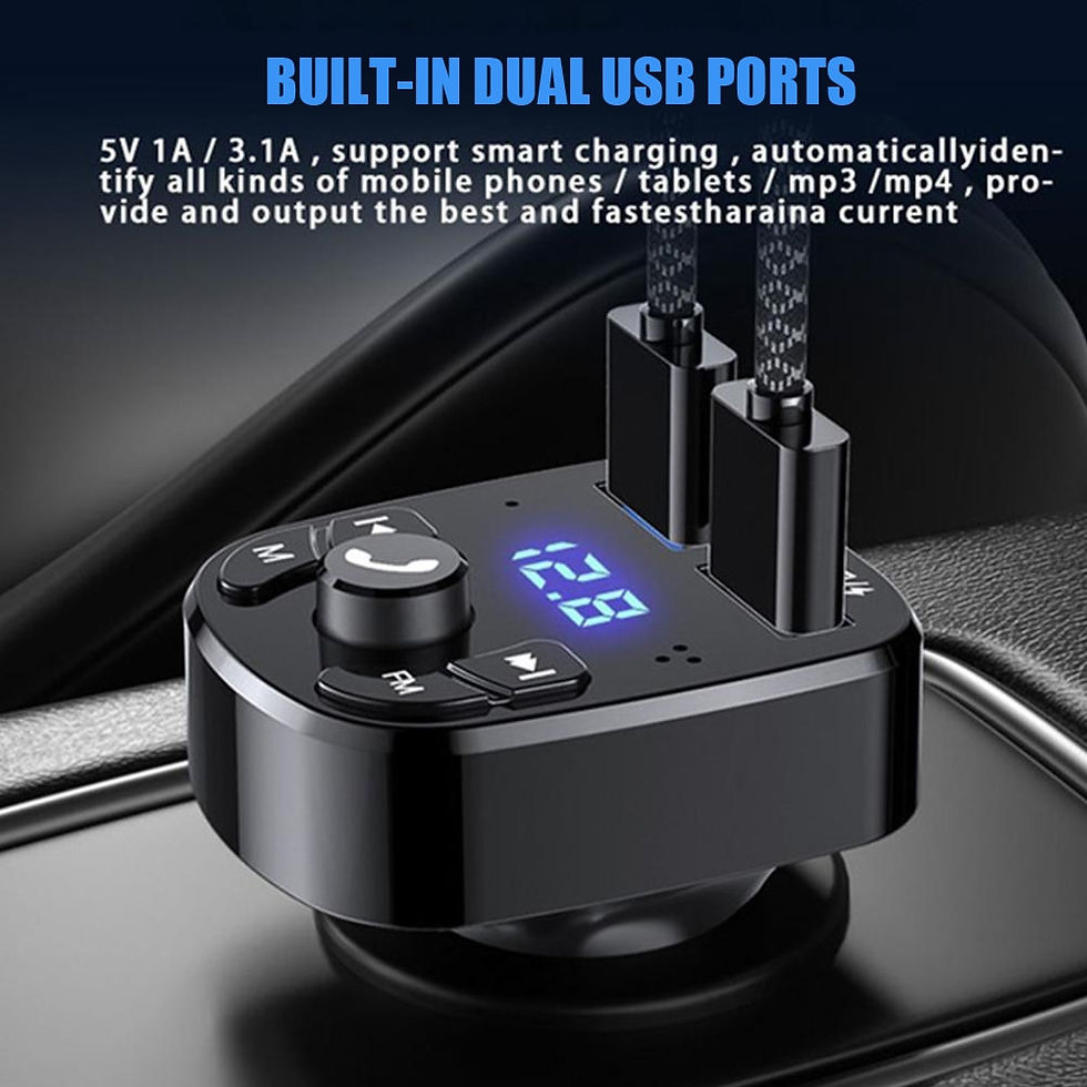 Thumbnail: Car Hands-free Bluetooth-compaitable 5.0 FM Transmitter Car Kit MP3 Modulator P