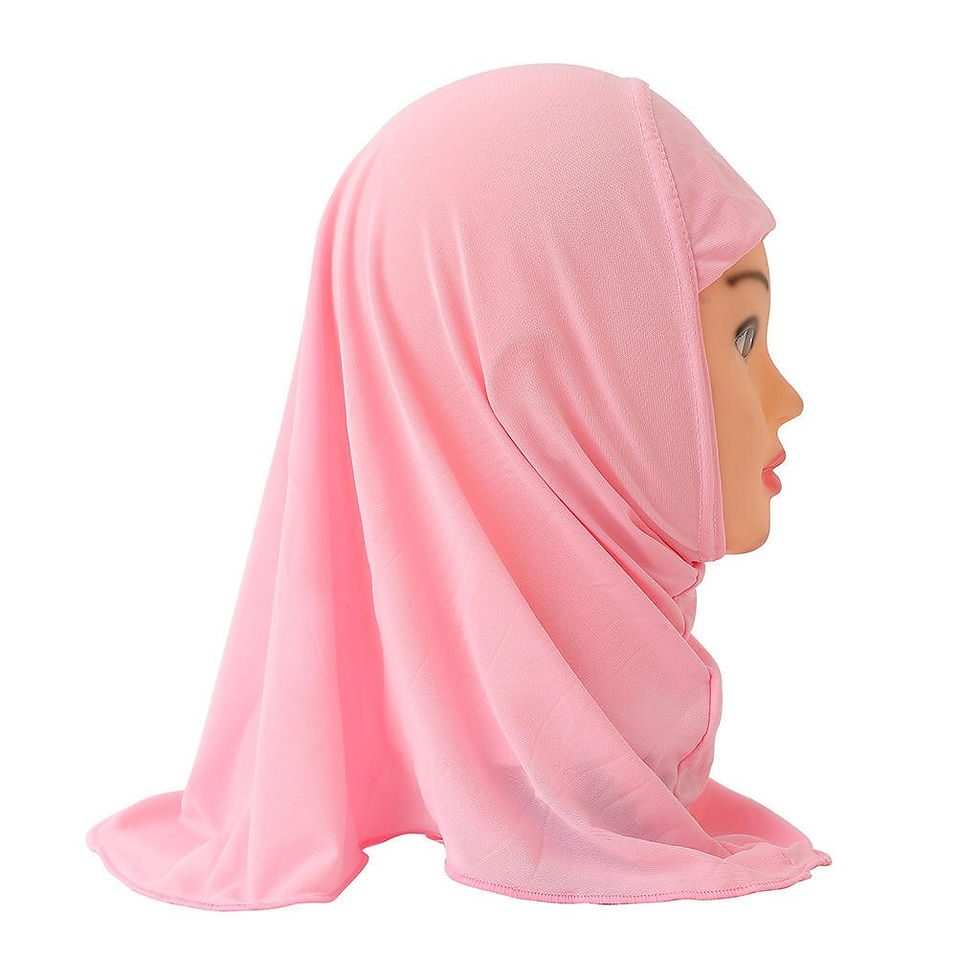 Thumbnail: Ramadan Muslim Girls Kids Hijab Islamic Scarf Shawls Soft and Stretch Material 