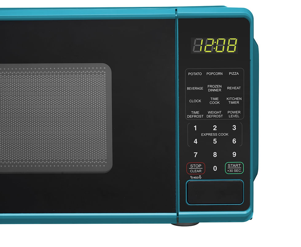Thumbnail: Mainstays 0.7 Cu ft Compact Countertop Microwave Oven, Teal, New