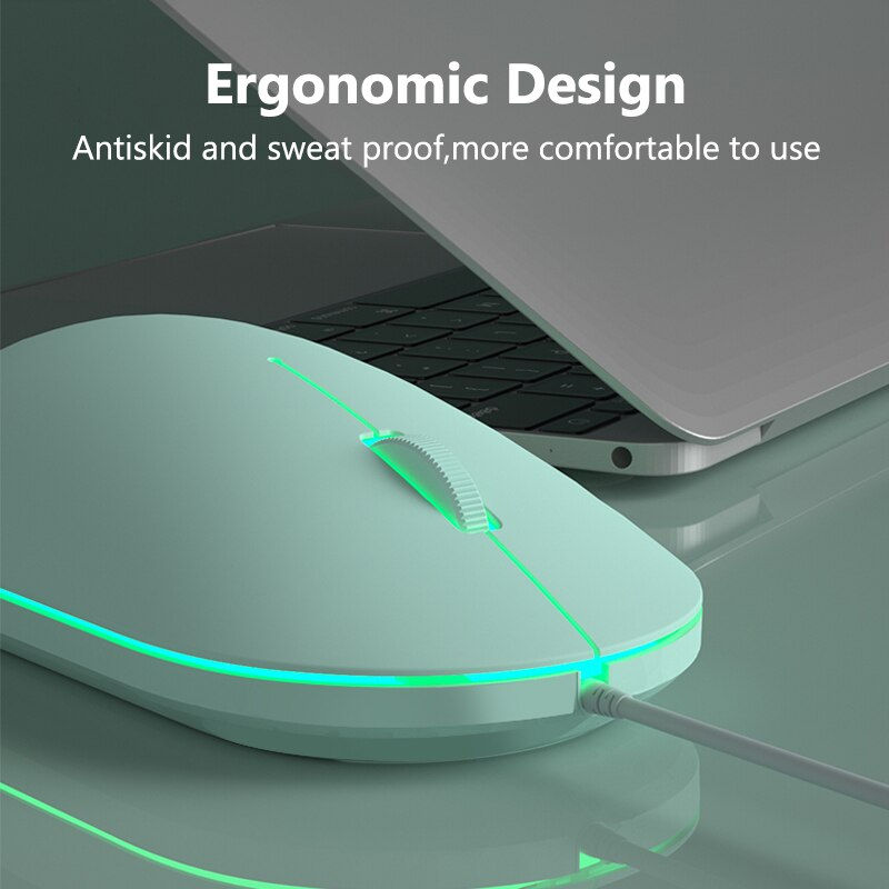 Thumbnail: Wired Mouse Portable Magic Slient Ergonomic Mice RGB Backlight Gamer Mouse For 
