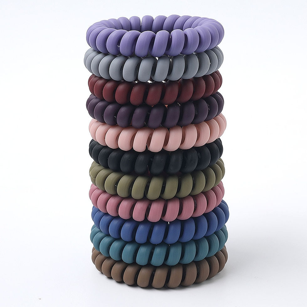 Thumbnail: Fashion Matte Scrunchie Telephone Wire Hair Bands Women Girls Rubber Band Frost