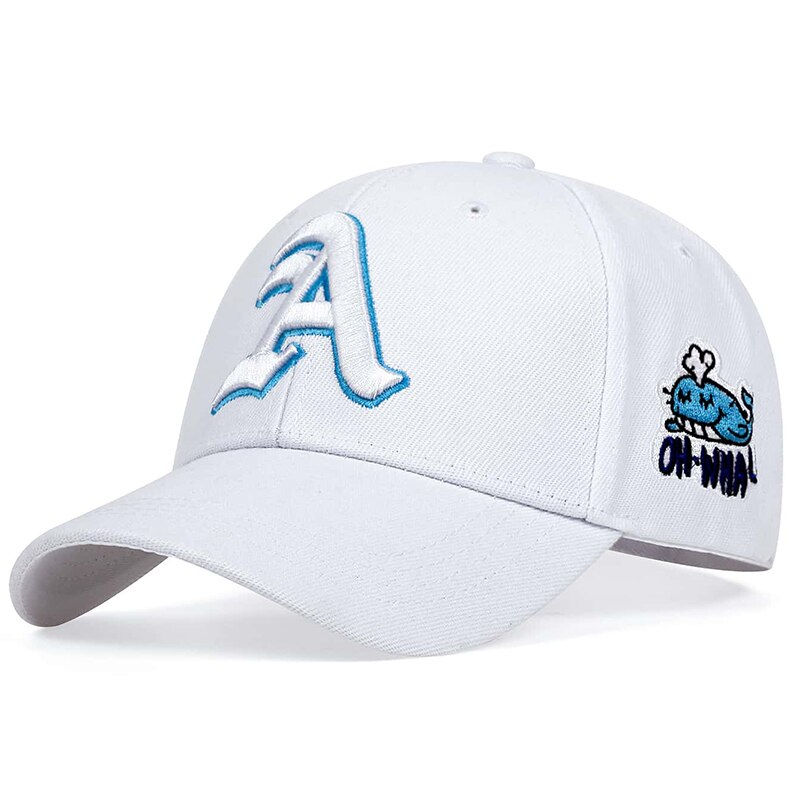 Thumbnail: Fashion Gothic Letter A Side Whale Embroidery Baseball Caps Spring and Autumn O