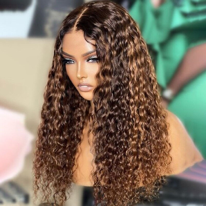 Thumbnail: Highlight Blonde Soft Preplucked 26 Inches 180%Density  Curly Lace Front Wig Wi
