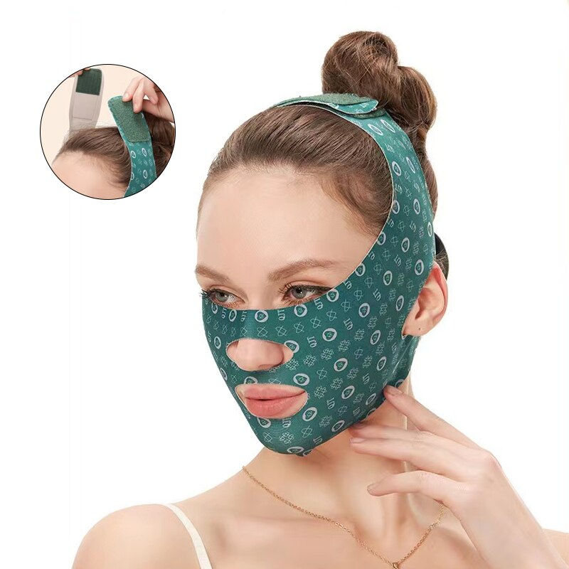 Breathing V-Shaped Lift Line Facial Lift Firming Sleep Mask High-Stretch Slimmi