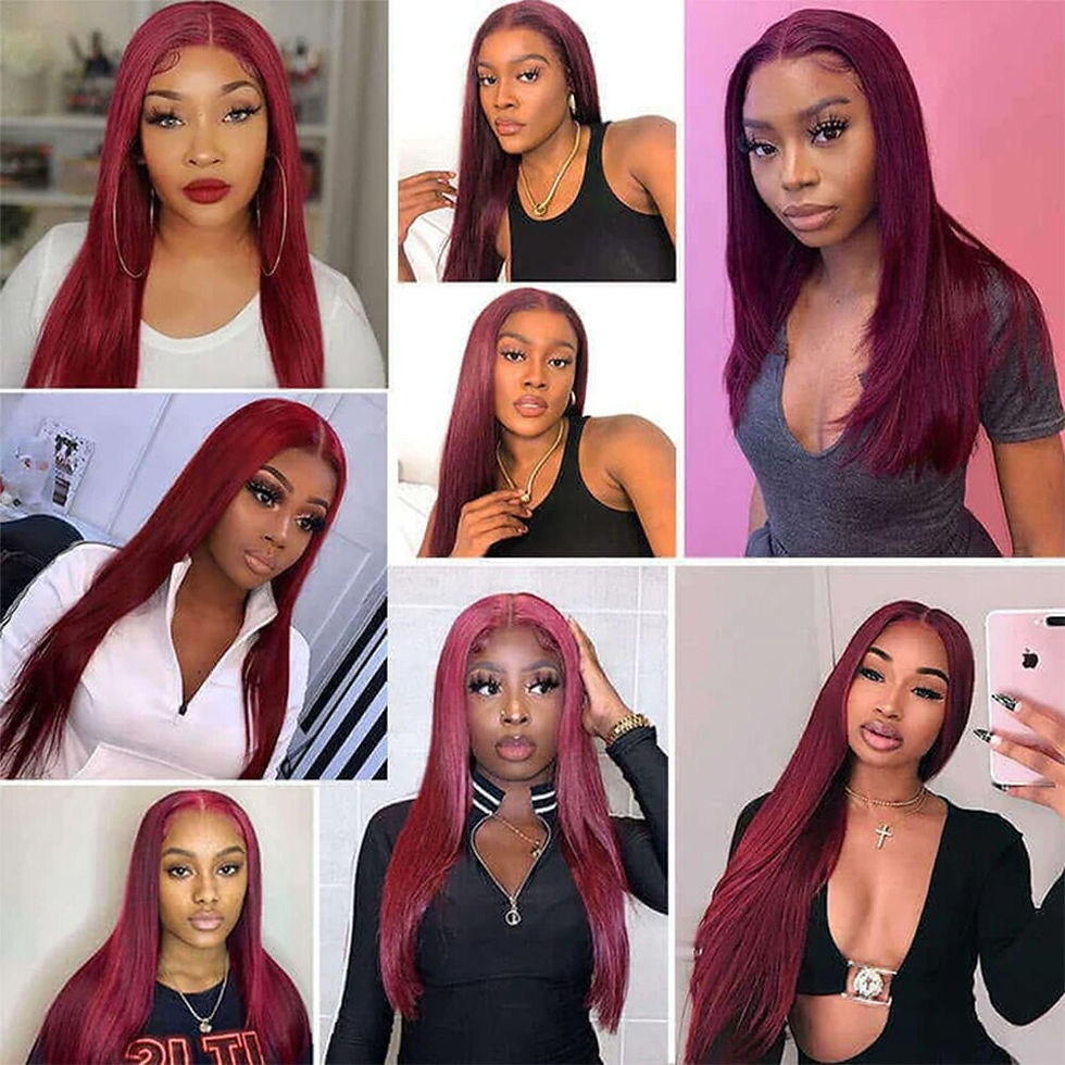 Thumbnail: Burgundy Straight Wig Red 99J Wine Red Wigs For Women Synthetic Glueless Wig Pr