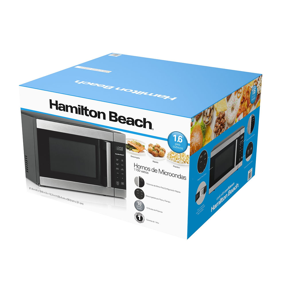 Thumbnail: Hamilton Beach 1.6 Cu ft Sensor Cook Countertop Microwave Oven, 1100 Watts, Sta