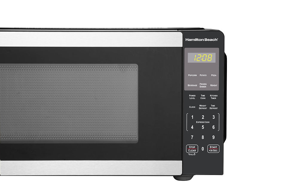 Thumbnail: Hamilton Beach 0.9 Cu ft Countertop Microwave Oven, 900 Watts, Stainless Steel,