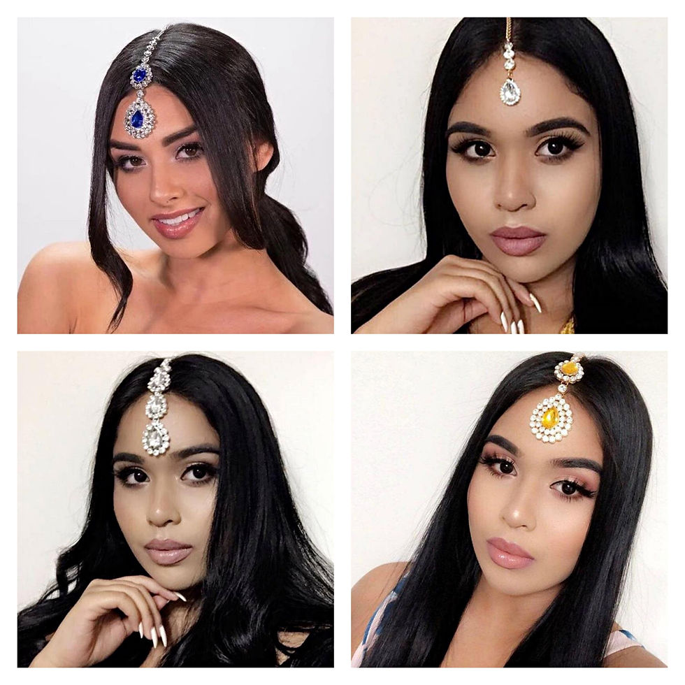 Thumbnail: Simple Fashion Water Drop Pendant Forehead Chain Boho Bride Wedding Shiny Rhine