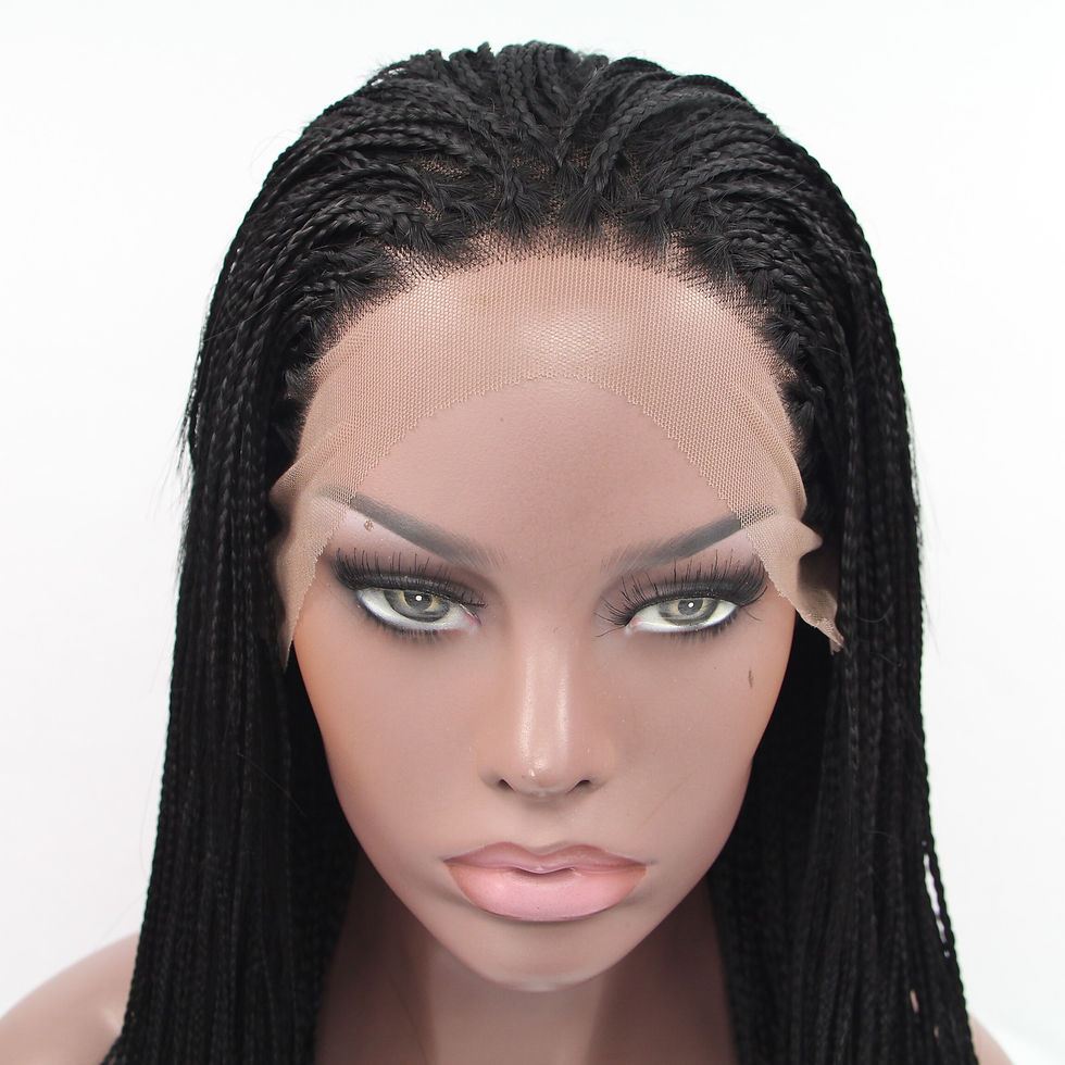 Thumbnail: Preplucked Synthetic Box Braided Lace Front Wig with Baby Hair box braided Wig 