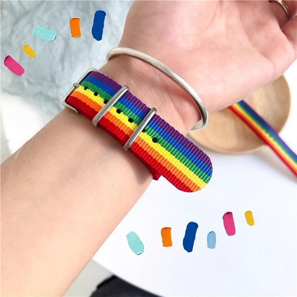 Thumbnail: Fashion Rainbow Bracelet Girl Boy Ladies Rainbow Wristband Bracelet Cotton Line