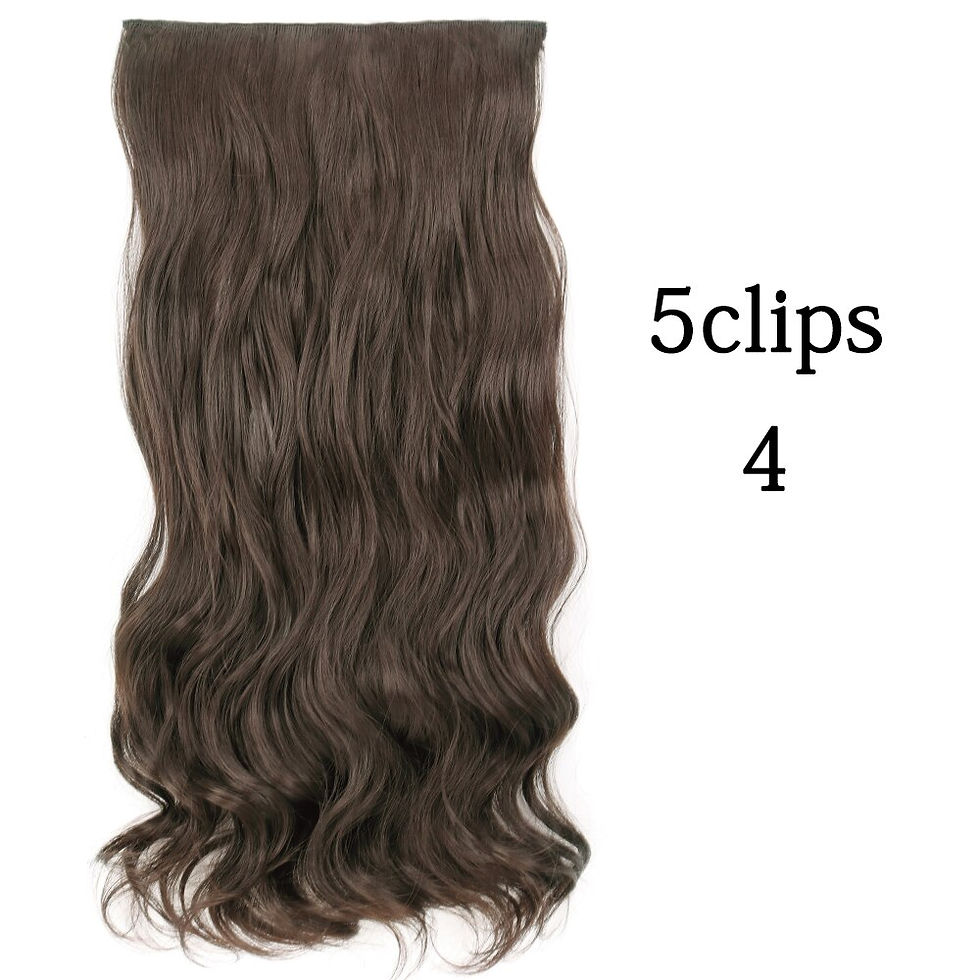 Thumbnail: Synthetic 5 Clip In Hair Extension Natural Blonde Brown Long Wavy Hairstyle Hea