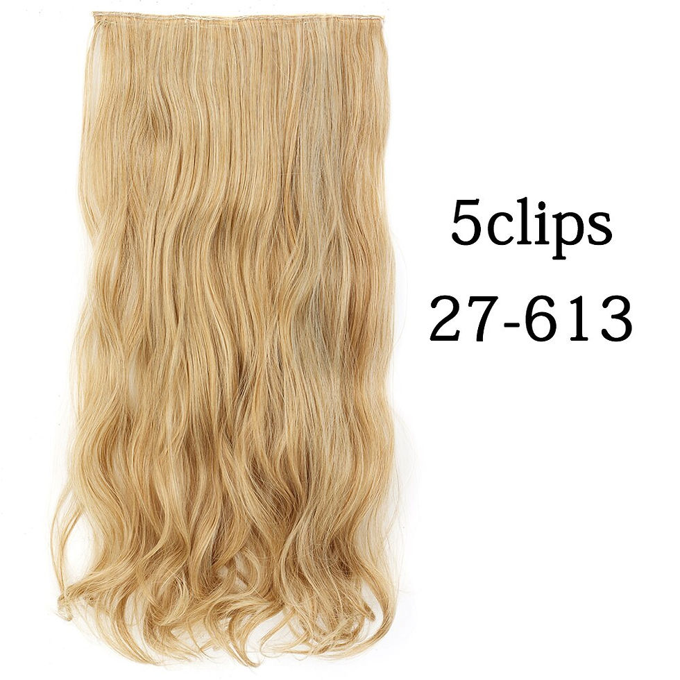 Thumbnail: Synthetic 5 Clip In Hair Extension Natural Blonde Brown Long Wavy Hairstyle Hea