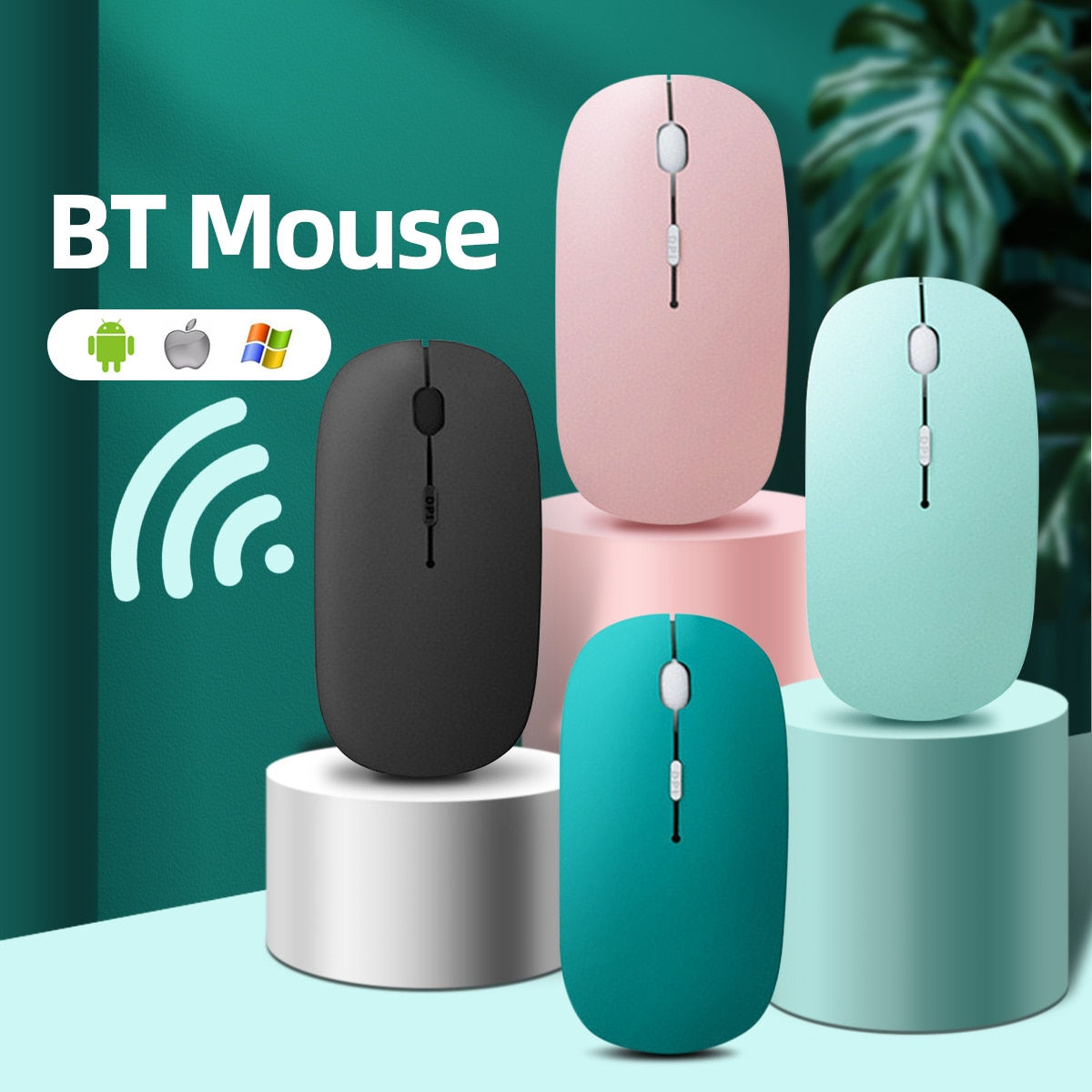 Bluetooth Mouse For iPad Samsung Huawei Lenovo Android Windows Tablet Battery W