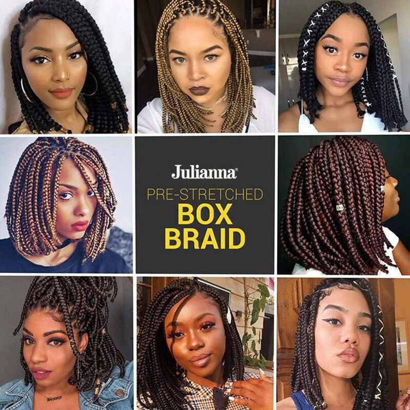 Thumbnail: Julianna 14 18 24 Inch Kanekalon Free Shipping Pre Looped Ombre Knotless Box Br