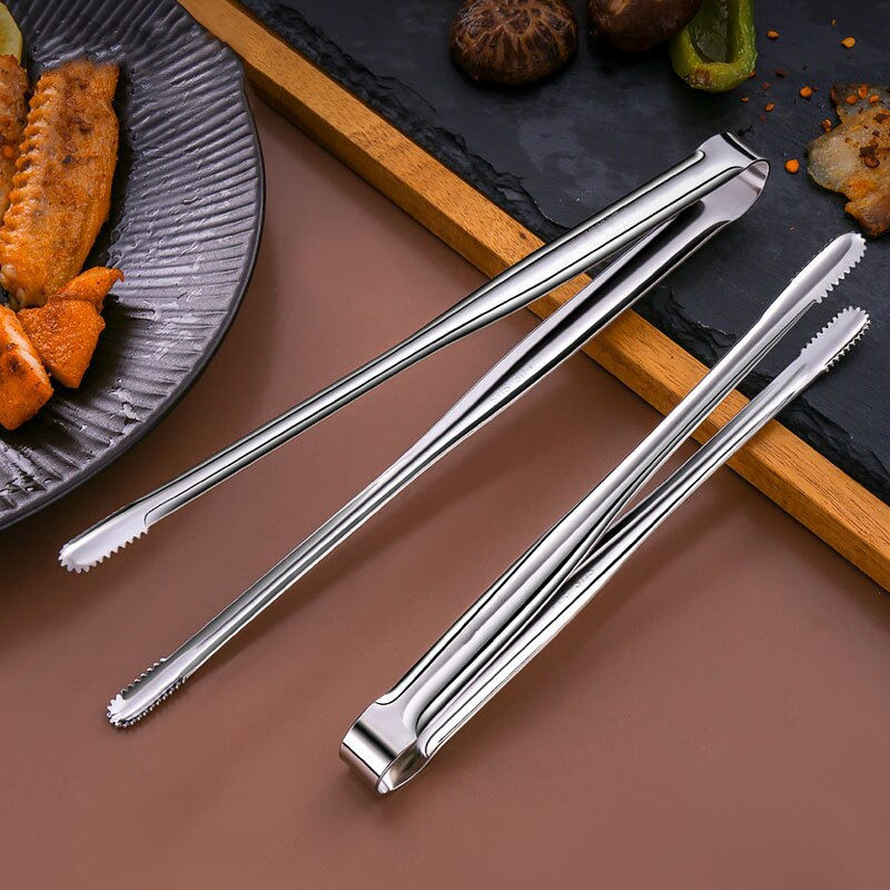 Thumbnail: Stainless Steel Grill Tongs Food Clip BBQ Steak Clip Bread Tong Cooking Utensil
