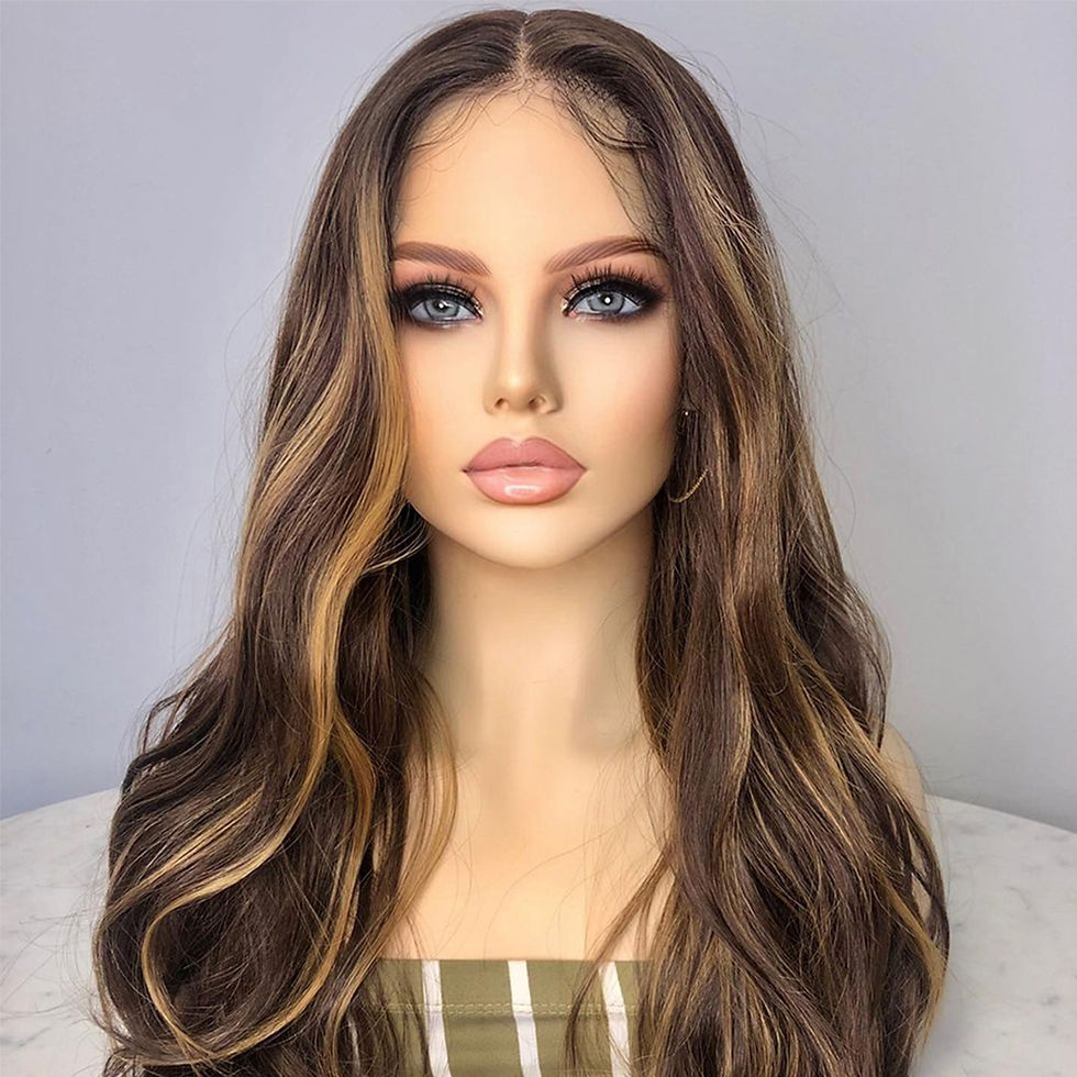 Highlight Ombre Brown Blonde 26 Inch Long Body Wave 13x4 Lace Front Wig For Bla