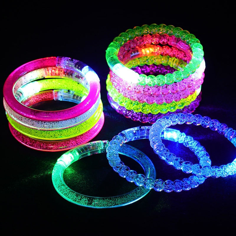 Thumbnail: Flash Dance Bracelets Wristbands LED Flashing Wrist Glow Bangle In The Dark Car