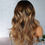 Thumbnail: Preplucked Ombre Blonde Long Natural Wave 13*6 Lace Wig For Women European With