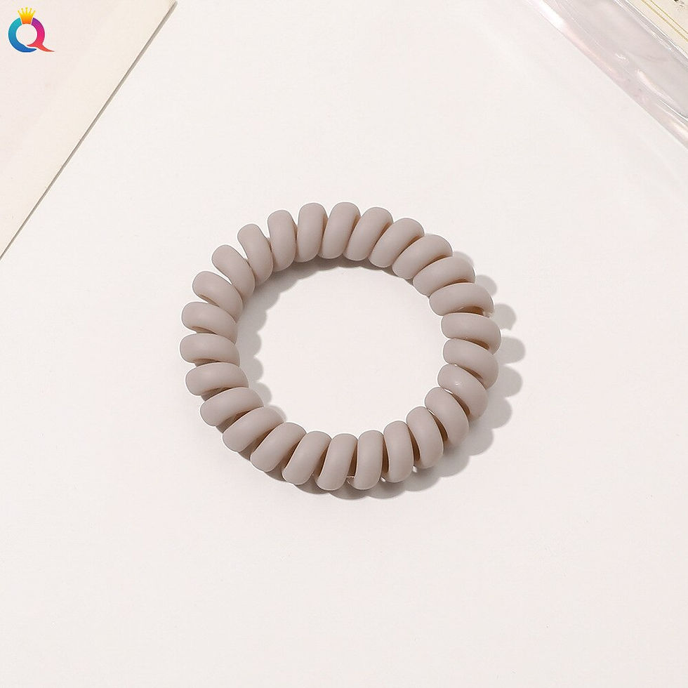 Thumbnail: Fashion Matte Scrunchie Telephone Wire Hair Bands Women Girls Rubber Band Frost