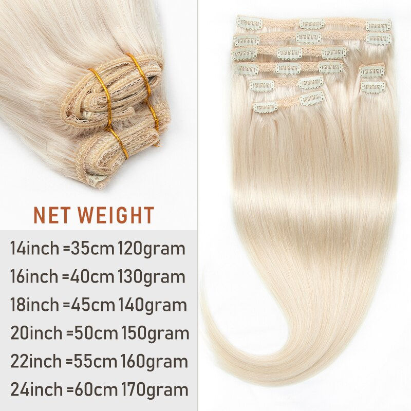 Thumbnail: Blonde Hair Extension Clip In Hair Extension Human Hair Natural Mega Hair Tic T