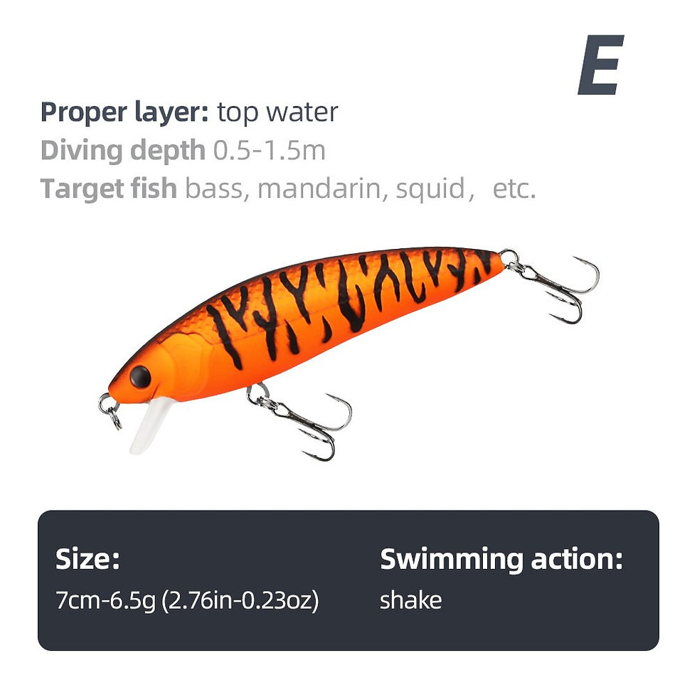 Thumbnail: HANDING Floating Minnow Fishing Lure Topwater Fishing Bait 3D Eyes 7cm/6.5g 7.5