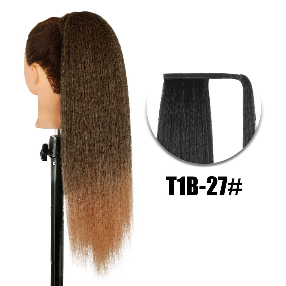 Thumbnail: Synthetic Yaki Straight Drawstring Ponytail Hair Extensions With 2 Plastic Comb