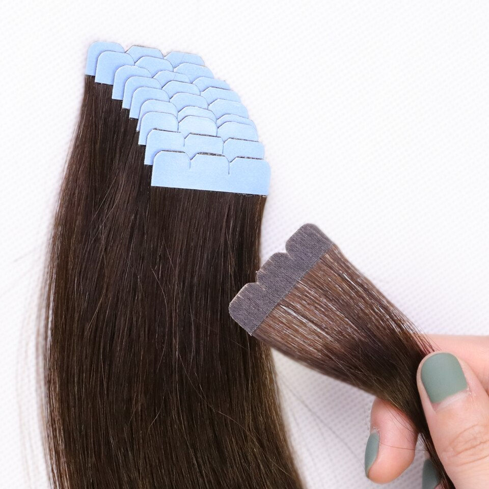Miniaturbild: Mini Tape in Hair Extensions Human Hair Natural Hair Extentions Blonde 3x0.8cm 