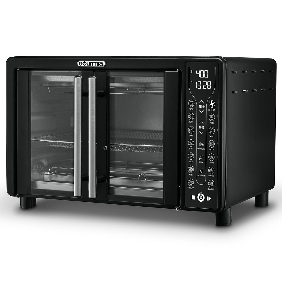 Thumbnail: Gourmia Digital French Door Air Fryer Toaster Oven, Black