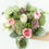 Thumbnail: White Roses, Pink Roses, Succulents, White Stock, Hypericum Berries, Queen Anne