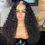 Thumbnail: Long Soft Natural Black 24inch Kinky Curly U Part Wig European Remy Human Hair 