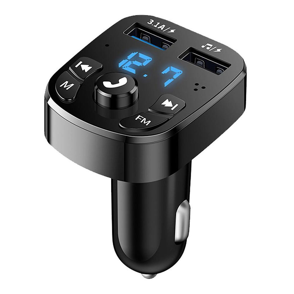 Thumbnail: Car Hands-free Bluetooth-compaitable 5.0 FM Transmitter Car Kit MP3 Modulator P