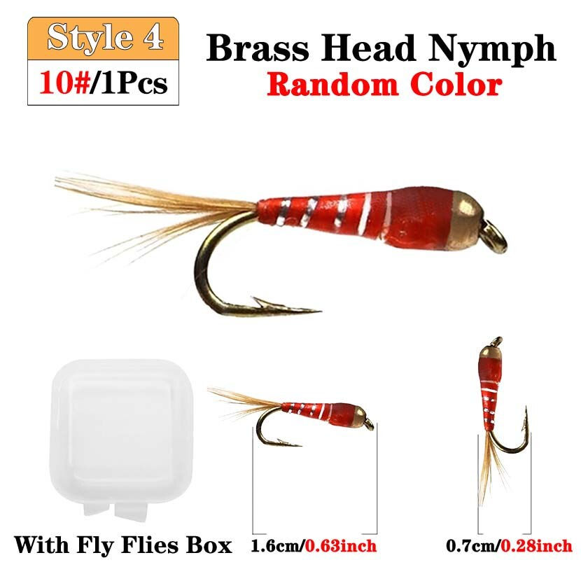 Thumbnail: 4 Styles 3 Sizes Nymph Trout Fly Fishing Lure Dry / Wet Flies Nymph Artificial 