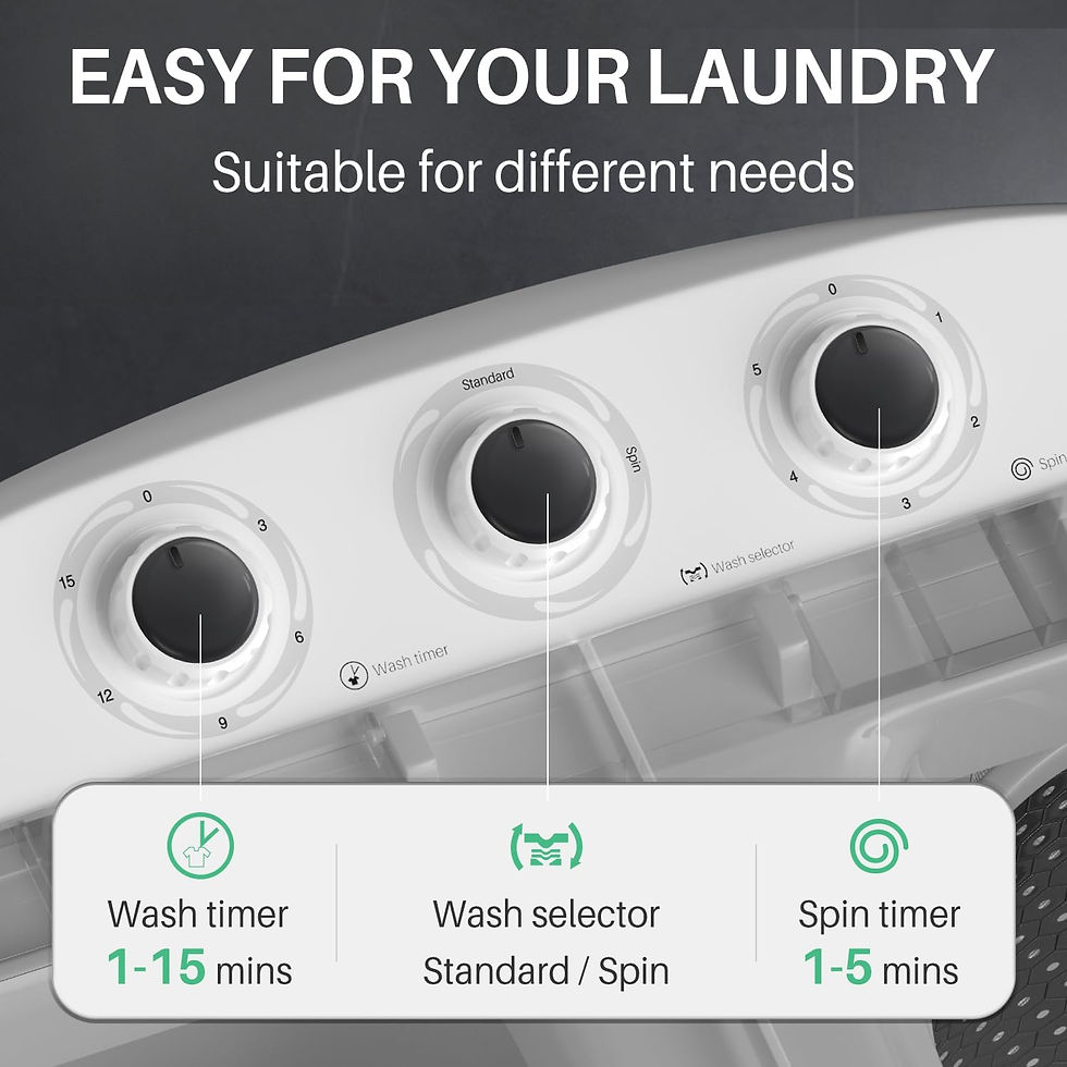 Thumbnail: TOREAD Portable Small Washing Machine, 13.5Lbs Mini Compact Washer and Spinner 