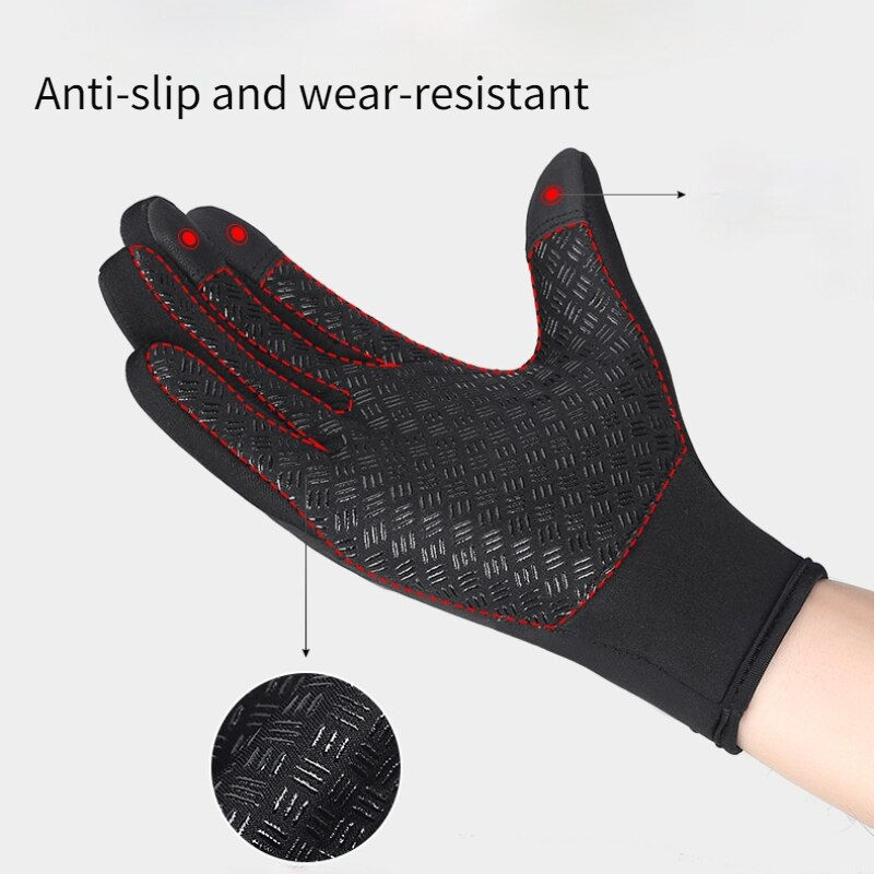 Thumbnail: Thermal Winter Gloves Touchscreen Cycling Gloves Full Finger Windproof Motorcyc