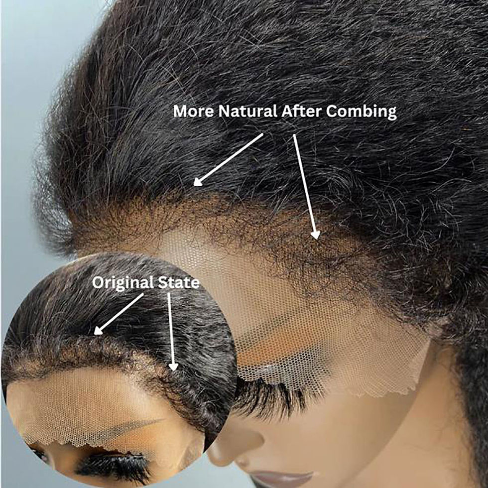 Thumbnail: Lace Front Wigs Kinky Straight Human Hair Wig HD Transparent Yaki Straight Lace