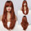 Miniatura: Red Brown Long Straight Synthetic Wigs for Women Natural Wave Wigs with Bangs H