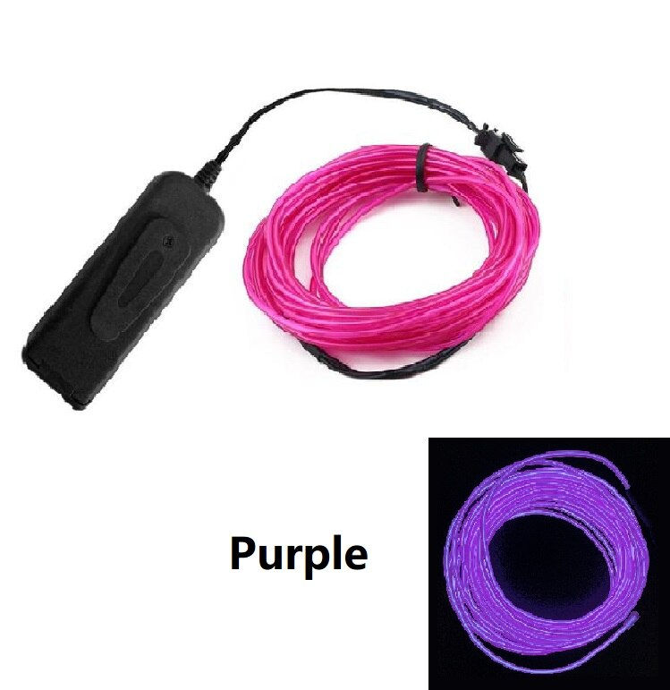 Thumbnail: 1m 3m 5m Glow EL Wire Neon Cable for Christmas Dance Party DIY Costumes Multico
