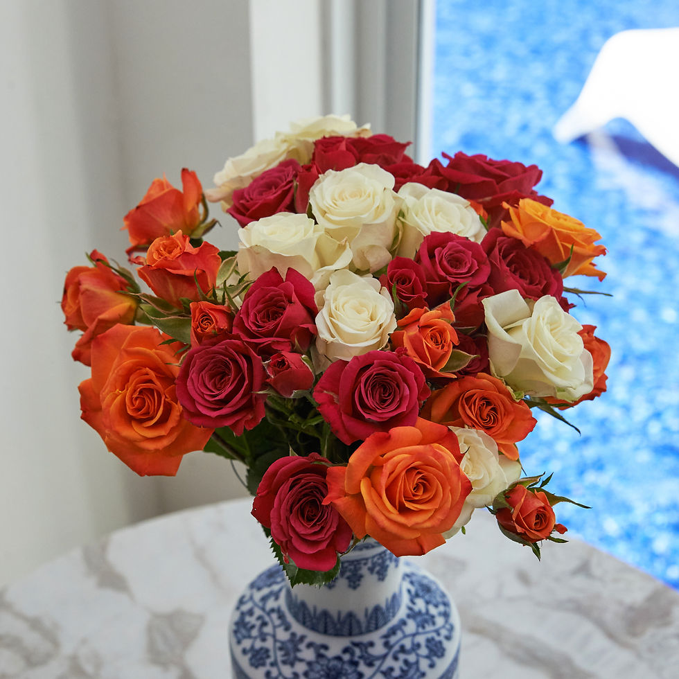 Thumbnail: Fresh-Cut Spray Roses Flower Bunch, Minimum of 9 Stems, Colors Vary