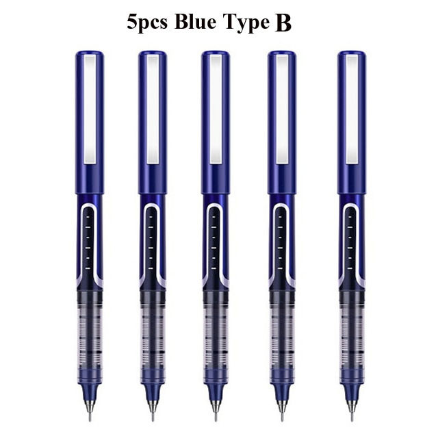 Thumbnail: Deli Rollerball Pens, 0.5mm Quick-drying Liquid Ink Stick Ballpoint Blue Gel Pe