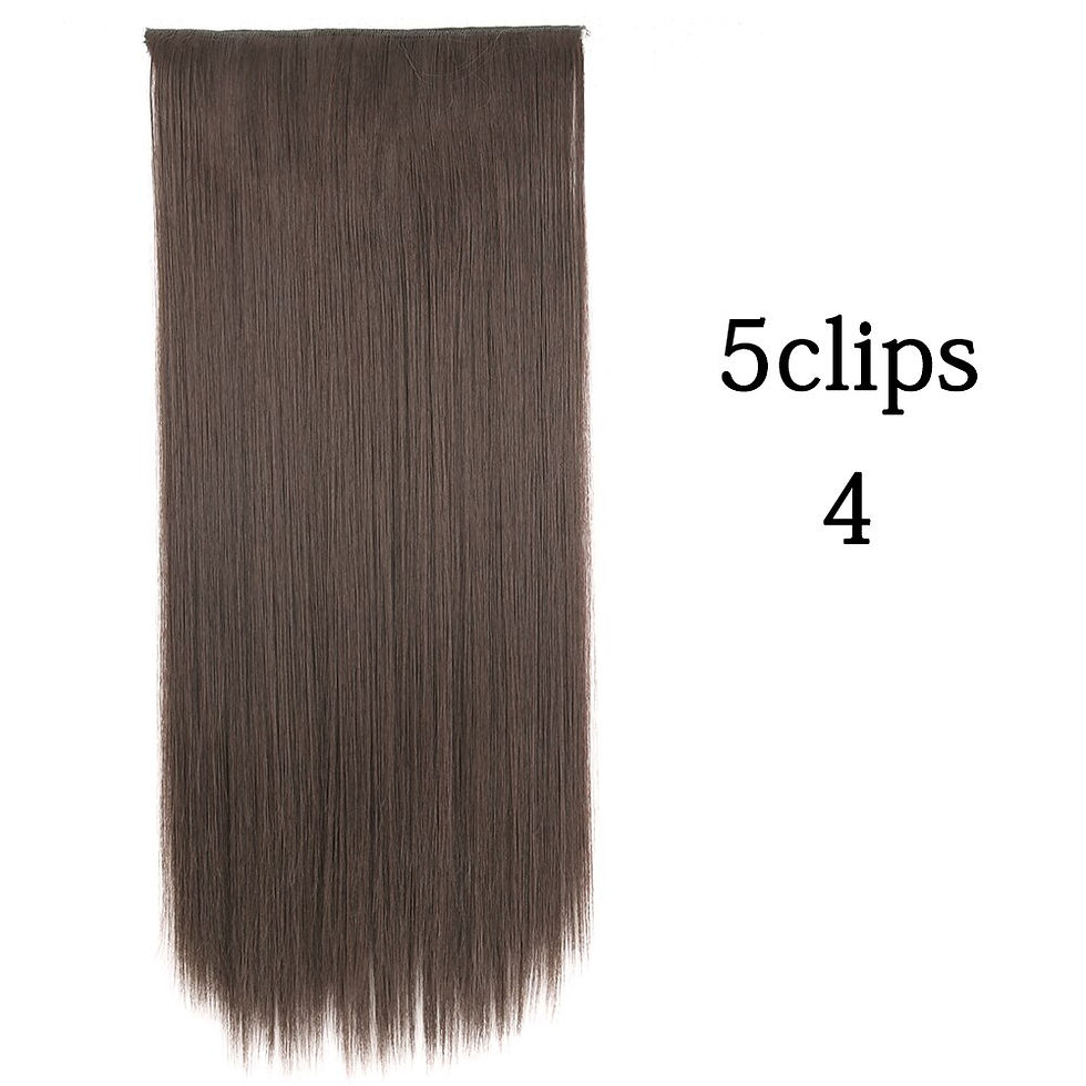 Thumbnail: Synthetic 5 Clip In Hair Extension Natural Blonde Brown Long Wavy Hairstyle Hea