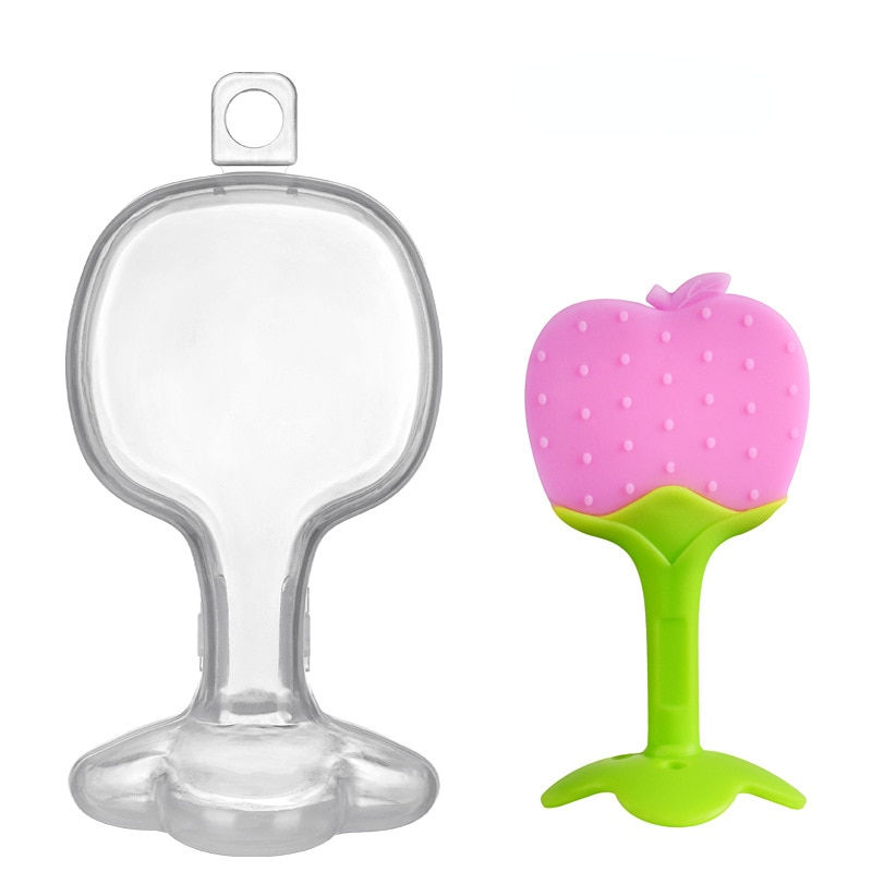 Thumbnail: Fruits Shape Baby Chewing Teether Toys Safe BPA Free Silicone Teething Chew Den